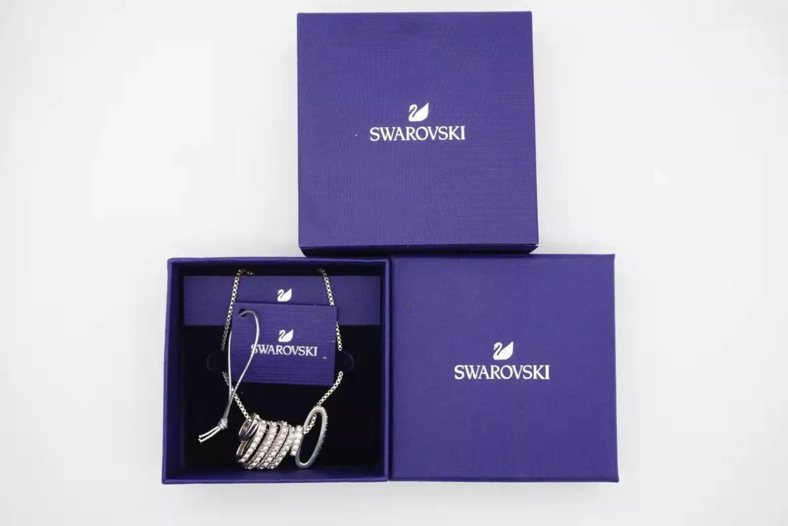 Swarovski Siete Aros Intercambiables Glitter Cristales Transparentes Collar Versátil en venta 2