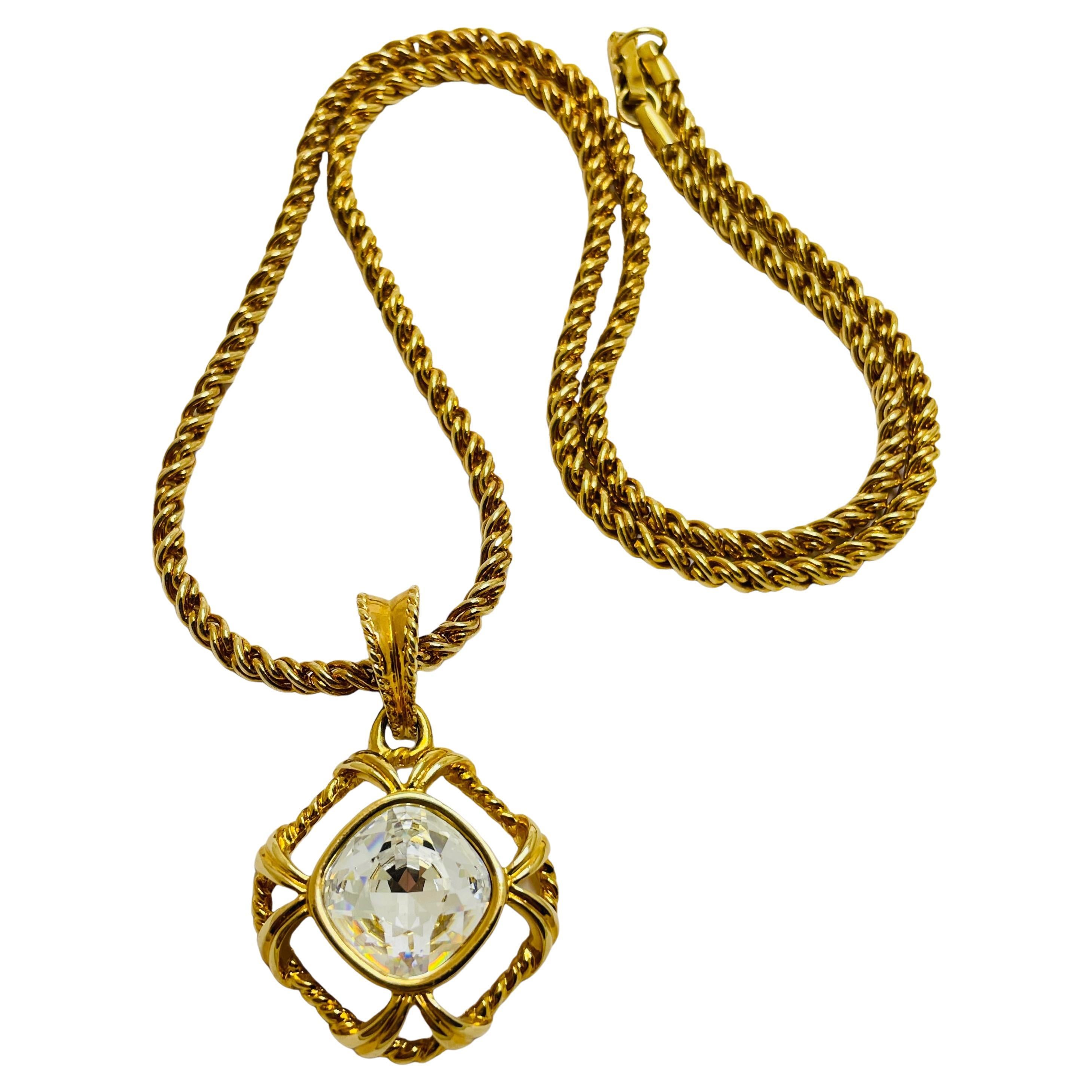 Collana firmata Swarovski con cristalli d'oro in vendita