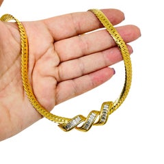 SWAROVSKI collar de cadena de diseño con cristales chapados en oro vintage firmado