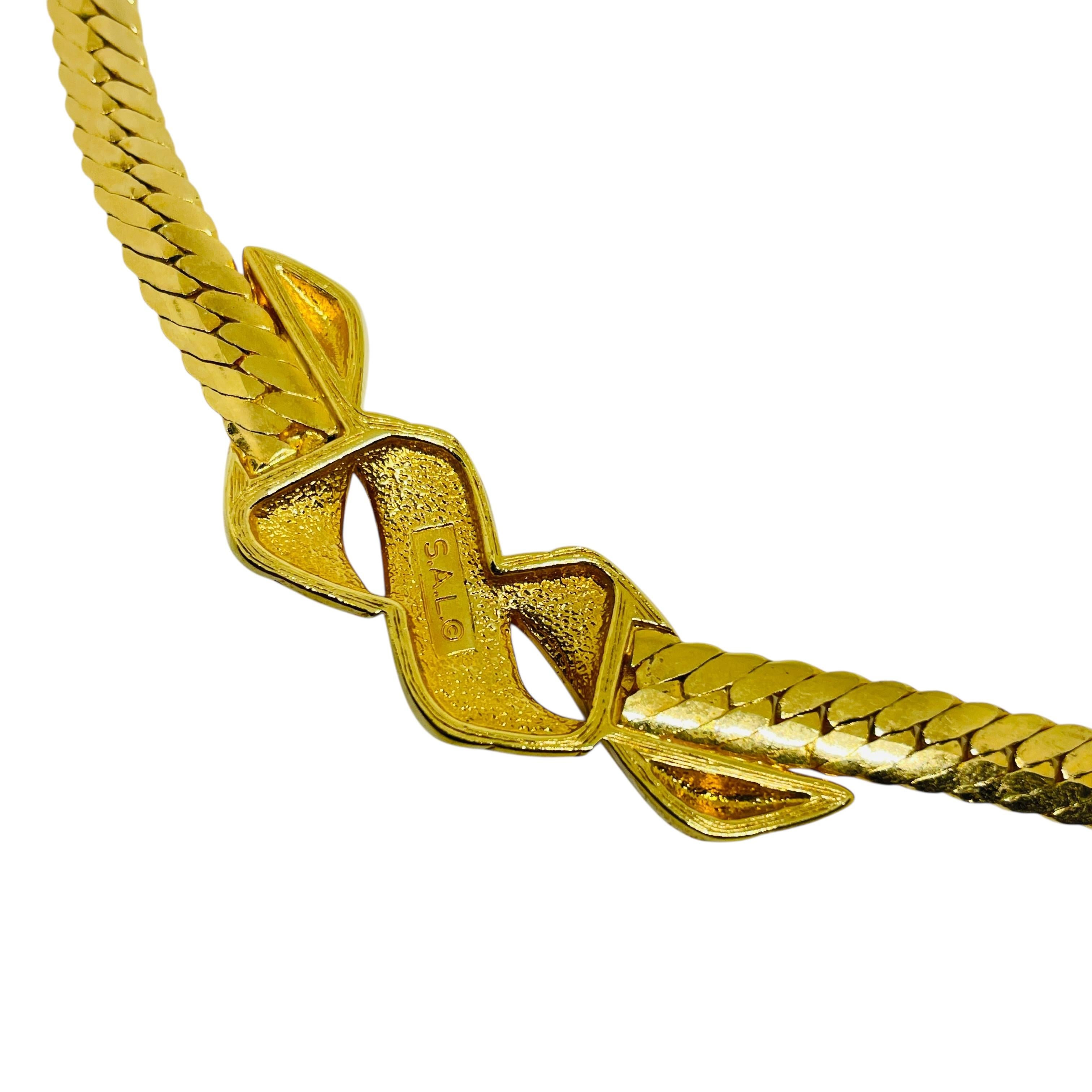 SWAROVSKI signiert Vintage vergoldet Kristalle Designer Kette Halskette im Zustand „Gut“ im Angebot in Palos Hills, IL