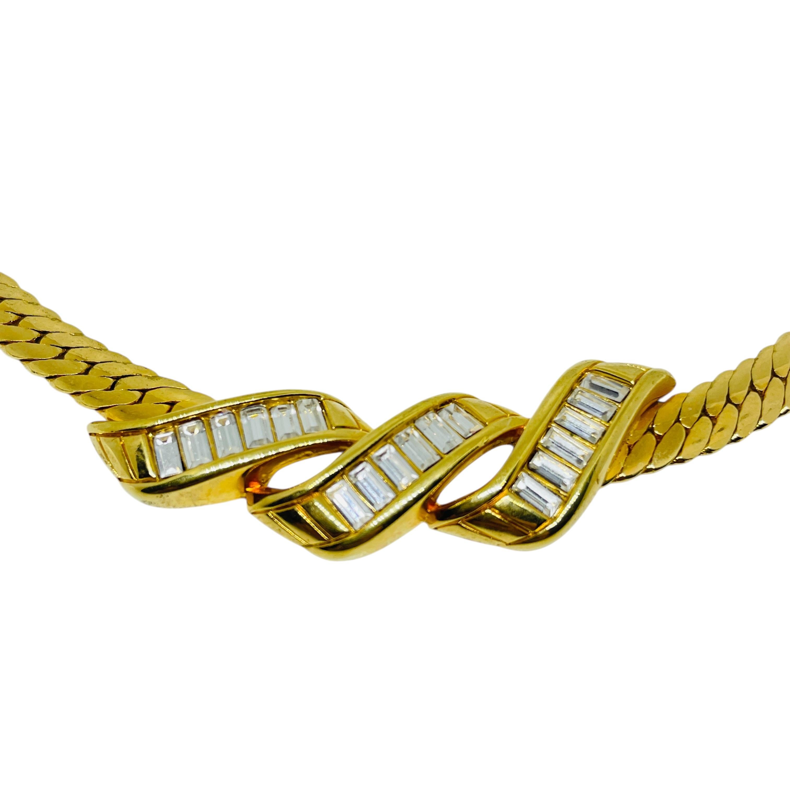 SWAROVSKI signiert Vintage vergoldet Kristalle Designer Kette Halskette im Angebot 2