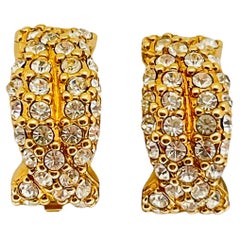 SWAROVSKI signierte Vintage vergoldete Kristalle Designer-Laufsteg-Ohrclips mit Vintage-Vergoldungen