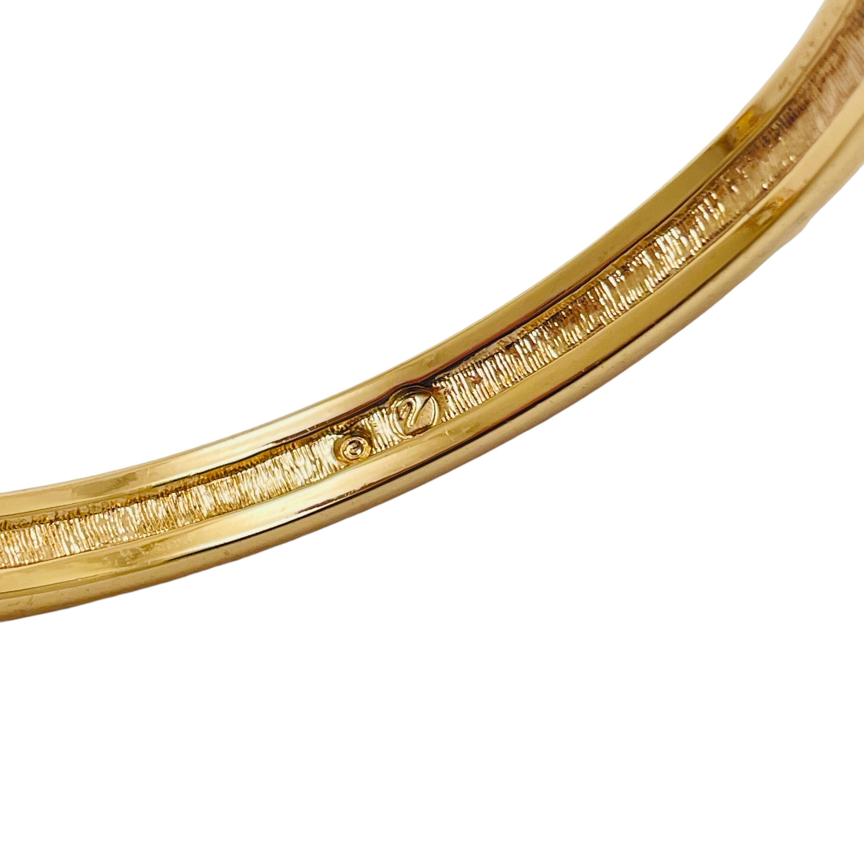 SWAROVSKI signed vintage rose gold tone crystal designer bangle bracelet In Good Condition In Palos Hills, IL