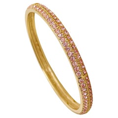 SWAROVSKI signed Vintage rose gold tone crystal designer bangle bracelet