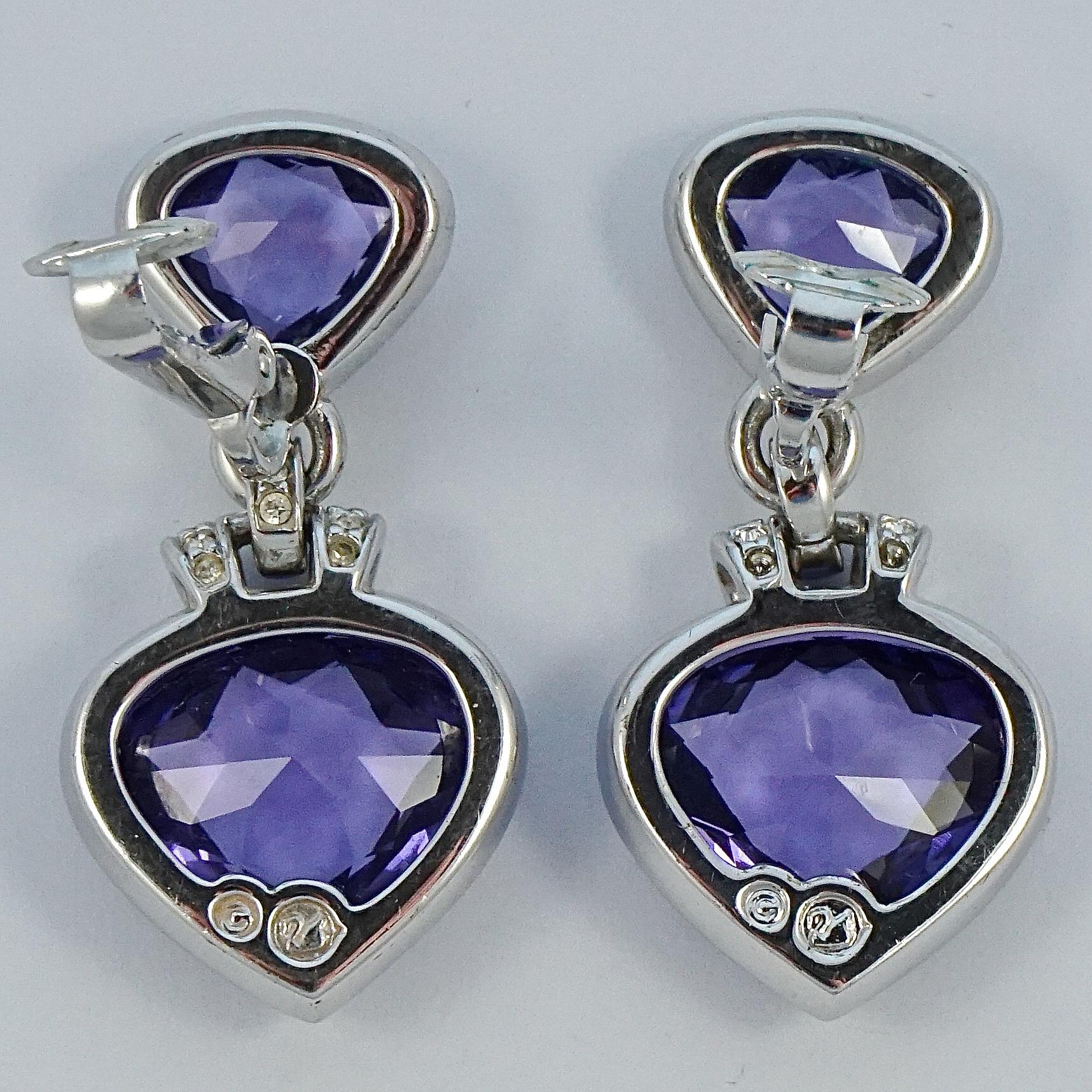 purple earrings swarovski