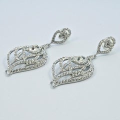 Swarovski Silver Tone Long Crystal Chandelier Earrings