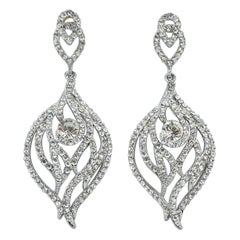 Pendientes largos de araña de cristal Swarovski en tono plateado
