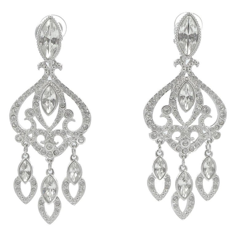 Overvloed Bloeden lading Swarovski Silver Tone Marquise and Round Crystal Swan Logo Chandelier Earrings For Sale at 1stDibs | swarovski swan meaning Overvloed Bloeden lading Swarovski Silver Tone Marquise and Round Crystal Swan Logo Chandelier Earrings For Sale at 1stDibs | swarovski swan meaning
