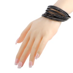 Swarovski Slake Schwarzes 2 in 1 Wickelarmband aus Wildleder 1179237-M - Medium