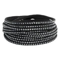 Swarovski Slake Schwarzes 2 in 1 Wickelarmband aus Wildleder 1179237-M - Medium