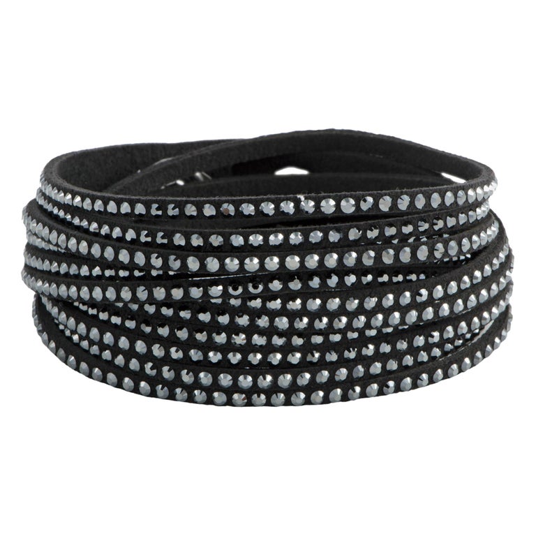 Swarovski Slake Black 2 in 1 Suede Wrap Bracelet 1179237-M - Medium at  1stDibs