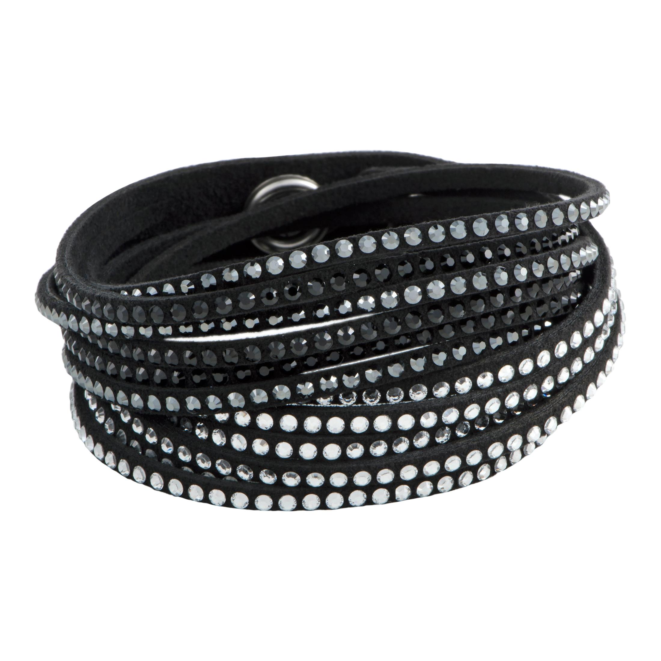 Swarovski Slake Black 2 in 1 Suede Wrap Bracelet 5142963-M- Medium at  1stDibs | swarovski armband schwarz, swarovski bracelet black, wrap  bracelets swarovski