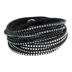 Swarovski Slake Schwarz 2 in 1 Wildleder Wrap Armband 5142963-M- Medium