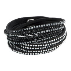 Swarovski Slake Black 2 in 1 Suede Wrap Bracelet 5142963-M- Medium