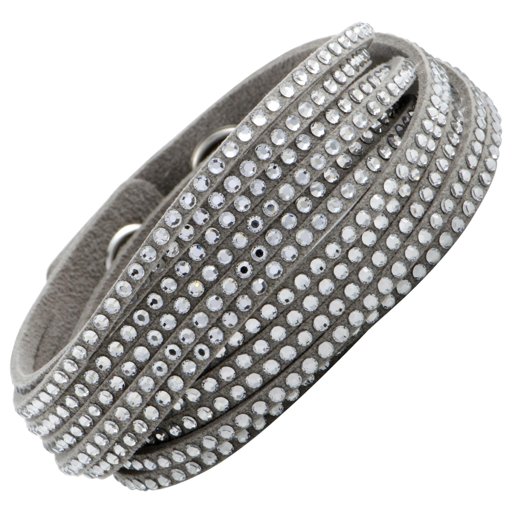 Swarovski Slake Grey 2 in 1 Suede Wrap Bracelet 5181989-M Medium at 1stDibs  | swarovski suede wrap bracelet, swarovski slake wrap bracelet, swarovski  slake bracelet