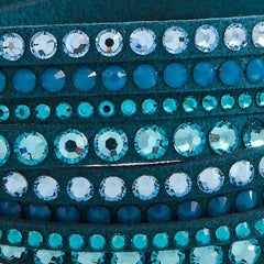 Swarovski Slake Teal 2 in 1 Wildleder Wickelarmband 5043496-M- Medium