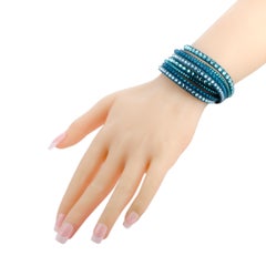 Swarovski Slake Teal 2 in 1 Wildleder-Wickelarmband 5043496-M-Medium