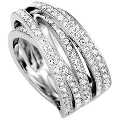 Swarovski Spiral Stainless Steel and Crystal Band Ring