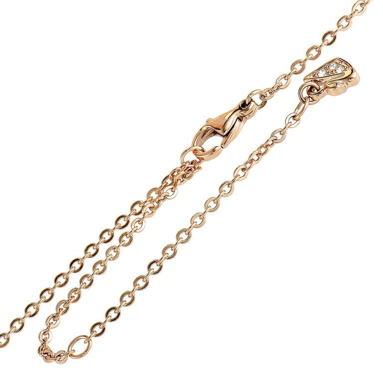 Swarovski Stainless Steel Rose Gold-Plated and Crystal Pendant Long Chain Neckla In New Condition In Southhampton, PA