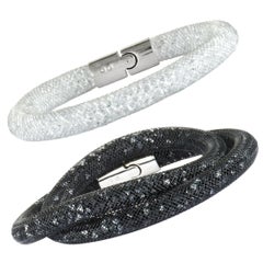 Swarovski Stardust Black and White Crystals Bracelet Set 5185000-S Small