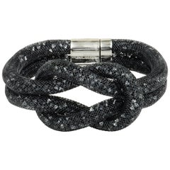 Swarovski Stardust Black Crystal Knot Bracelet 5110649-M Medium