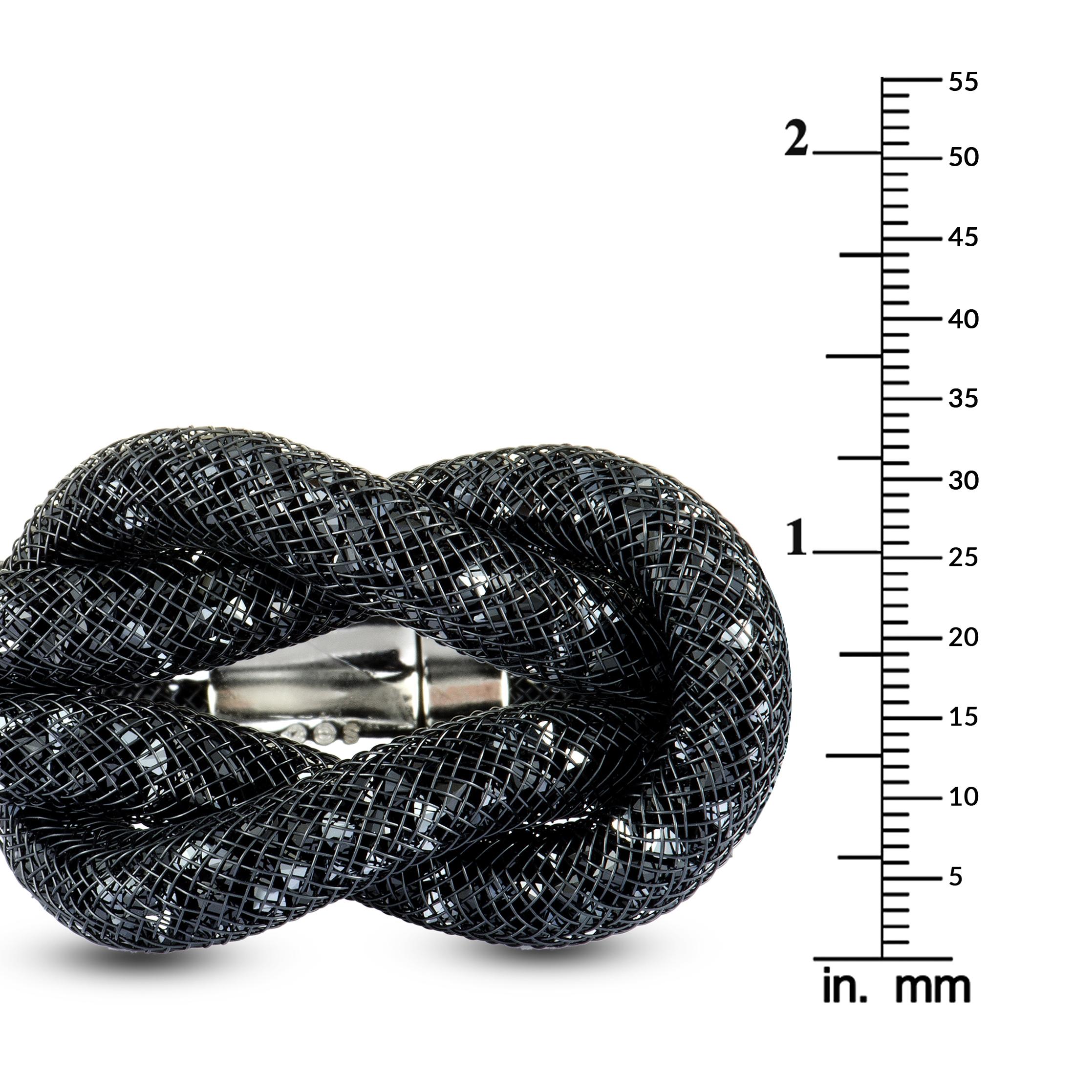 Swarovski Stardust Black Crystal Knot Bracelet 5184193-S In New Condition In Southampton, PA