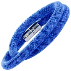 Swarovski Stardust Blue Crystals Double Bracelet 5184789-M Medium