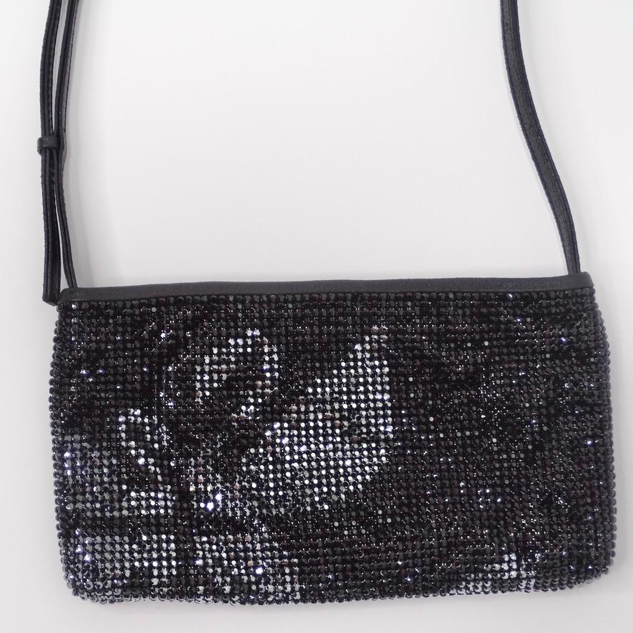 Black Swarovski Swan Embellished Shoulder Bag For Sale