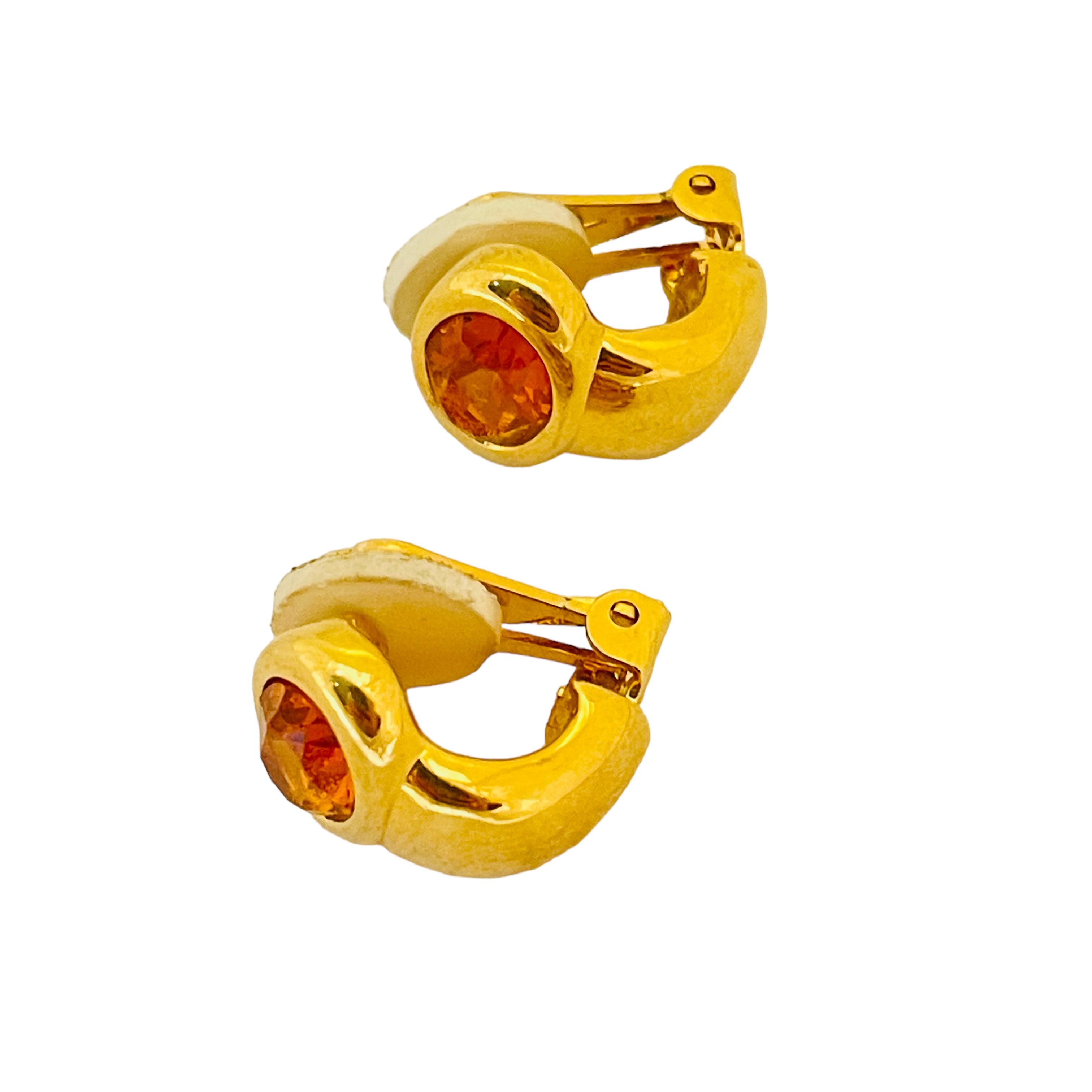 Women's or Men's SWAROVSKI swan gold plated crystal clip on designer earrings For Sale