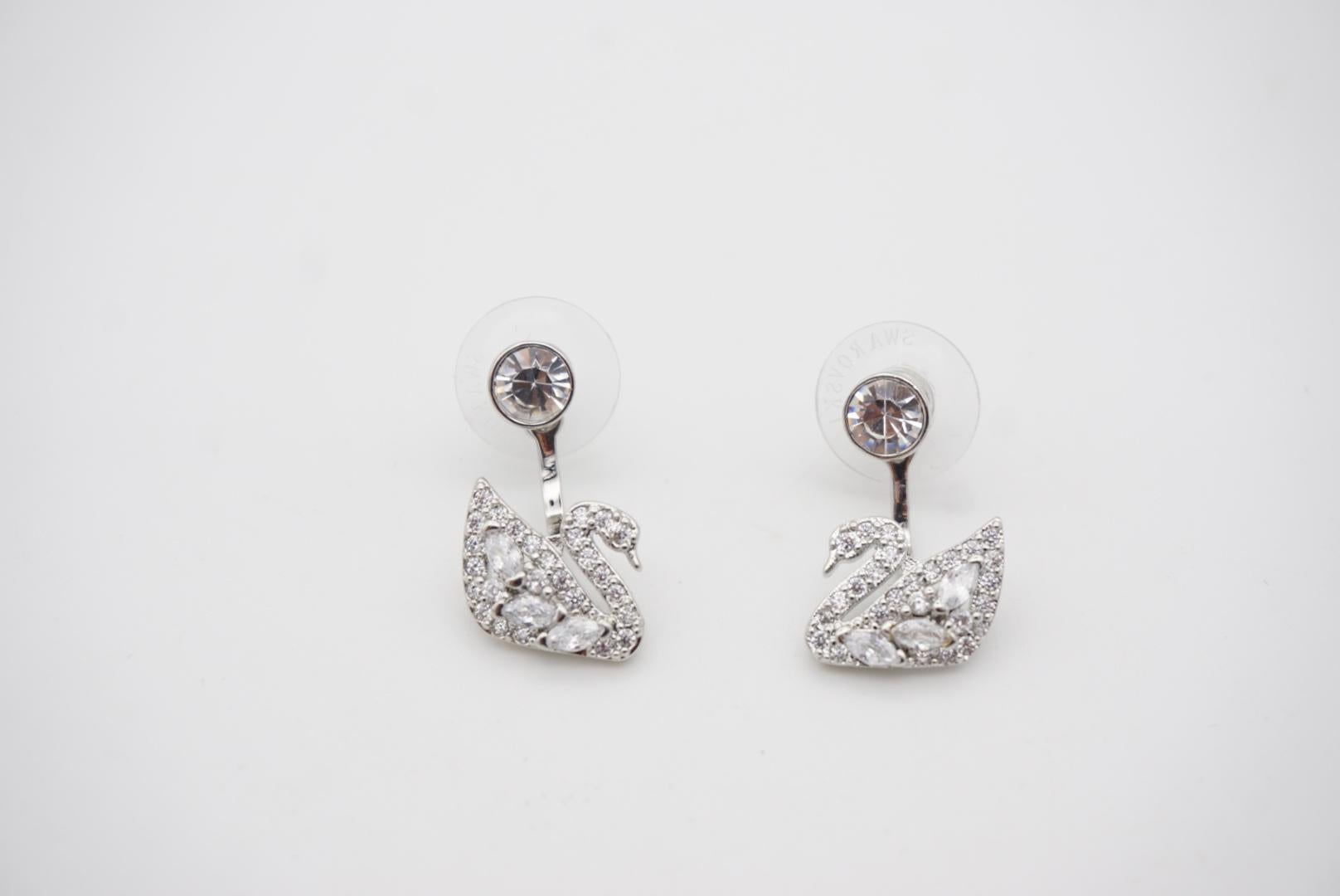 Swarovski Swan Lake Sparkling Crystals Pierced Earring White SilverJackets, BNWT For Sale 3
