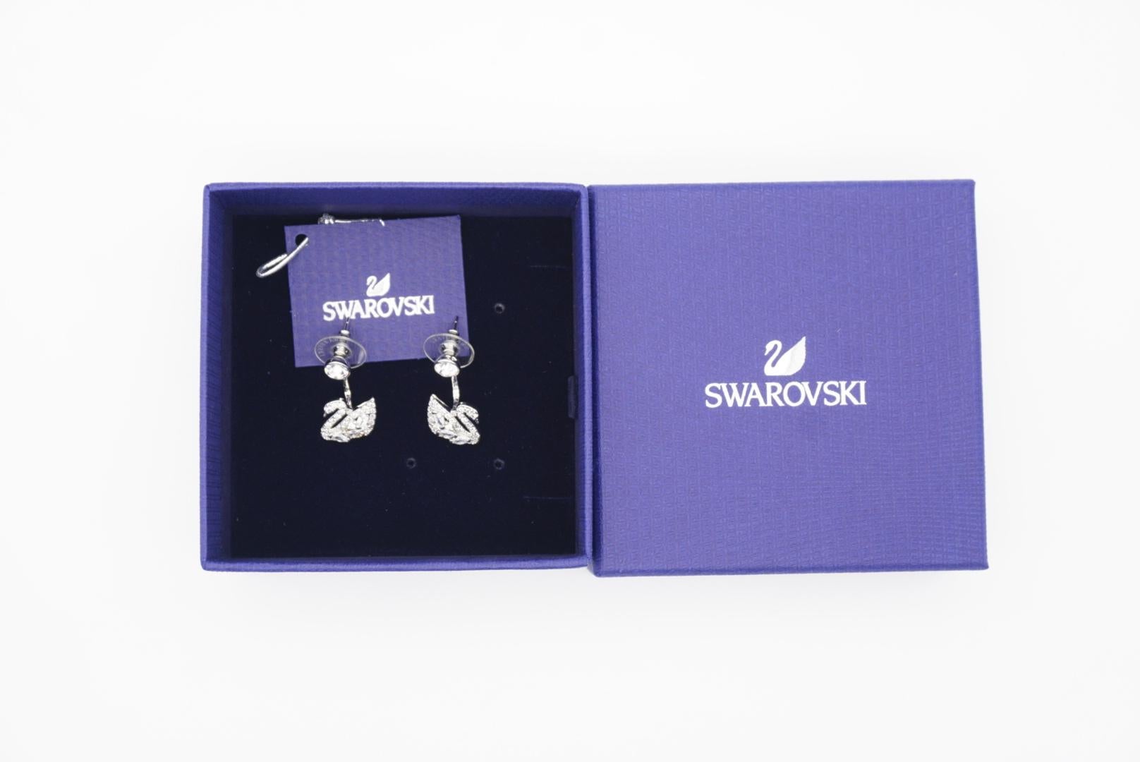 Swarovski Swan Lake Sparkling Crystals Pierced Earring White SilverJackets, BNWT In New Condition For Sale In Wokingham, England