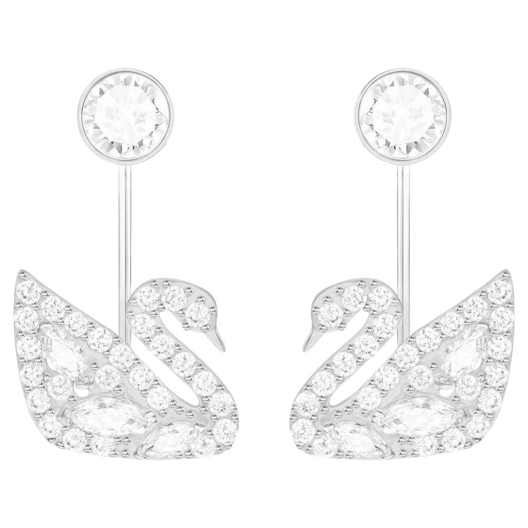 Swarovski Swan Lake Sparkling Crystals Pierced Earring White SilverJackets, BNWT