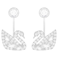Swarovski Swan Lake Sparkling Crystals Pierced Earring White SilverJackets, BNWT
