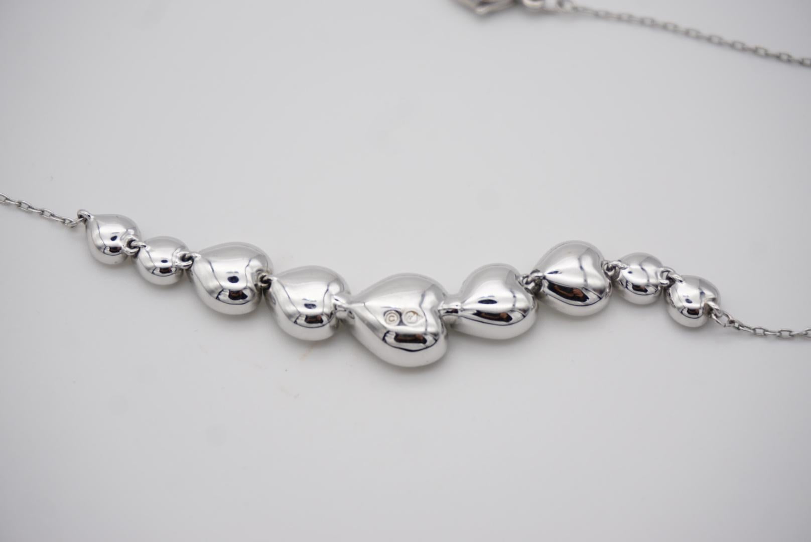 Collana con ciondolo in argento Swarovski Symmetric Nine 9 Hearts Love Clear Crystals in vendita 8