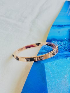 SWAROVSKI Tactic Black Dark Square Crystals Bangle Bracelet, Rose Gold Plated, M