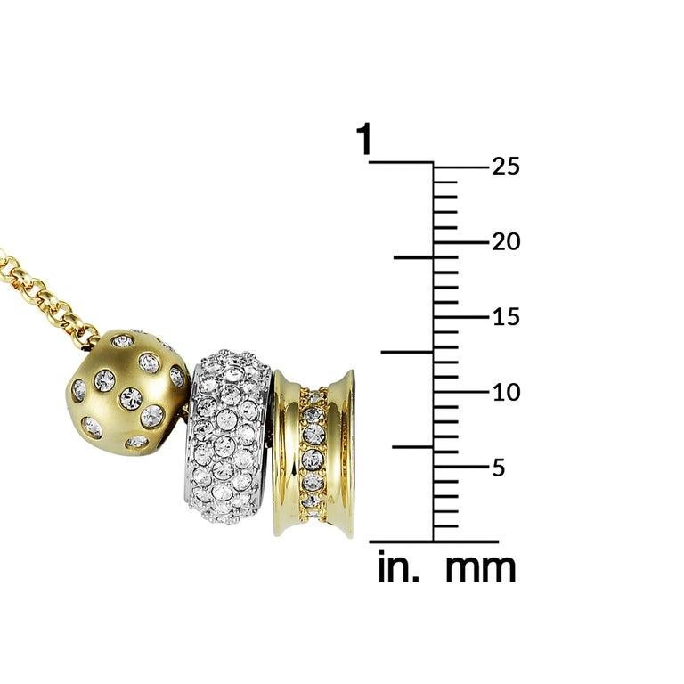 Swarovski Te Kauri Gelbgold und rhodiniertes Kristall Pave Slider Perlenhalsband im Zustand „Neu“ in Southhampton, PA