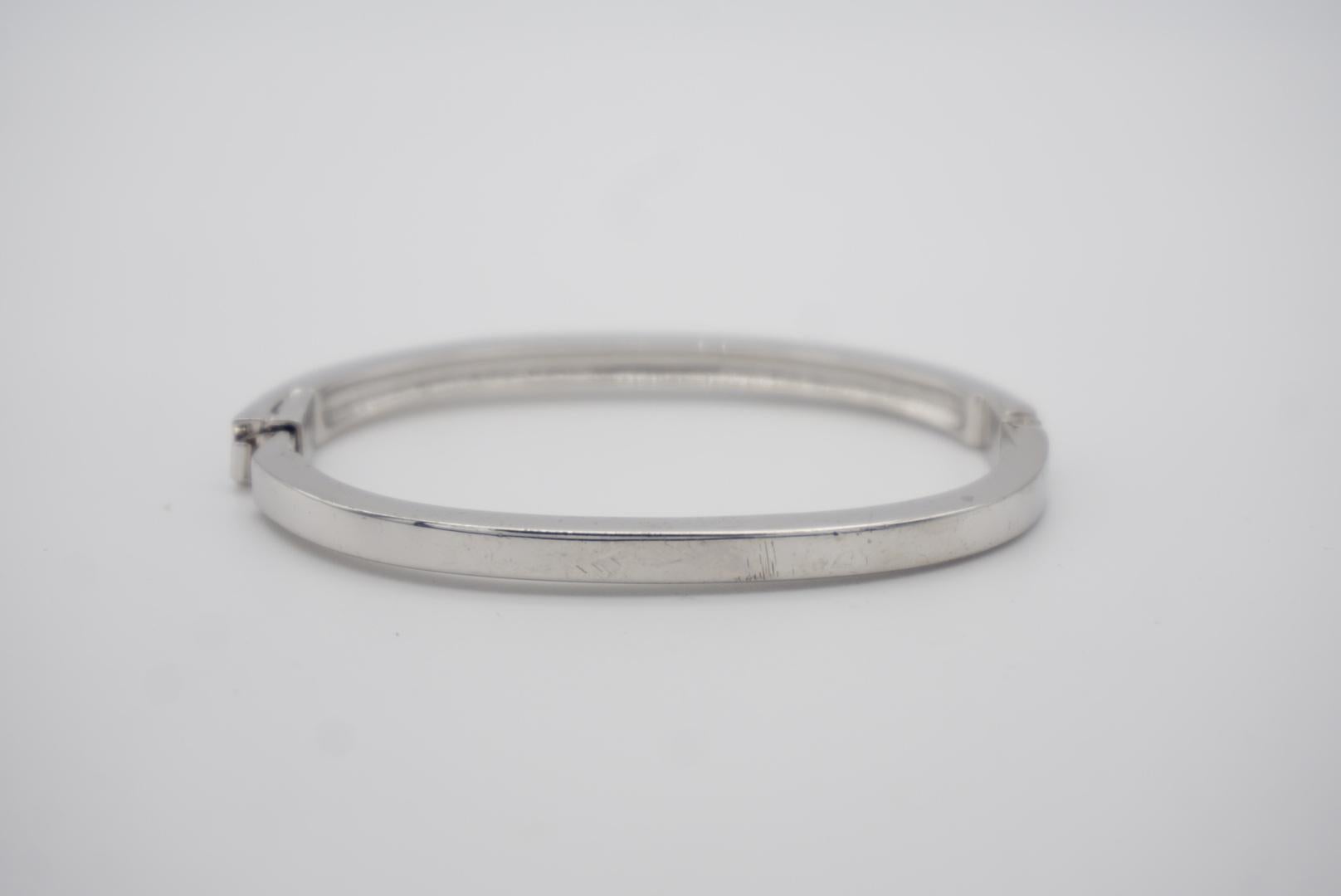 Swarovski Timeless Clear Sparkling Crystals Elegant Silver Cuff Bangle Bracelet 5