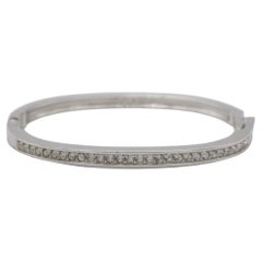 Swarovski Timeless Clear Sparkling Crystals Elegant Silver Cuff Bangle Bracelet