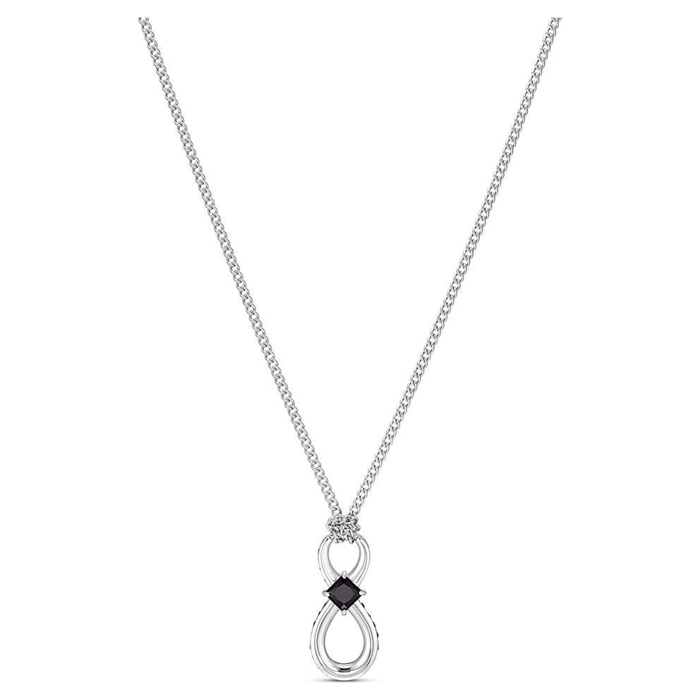 Swarovski Unisex Infinity Black Crystal White Silver Pendant Long Necklace. BNWT 4