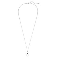 Swarovski Unisex Infinity Black Crystal White Silver Pendant Long Necklace. BNWT