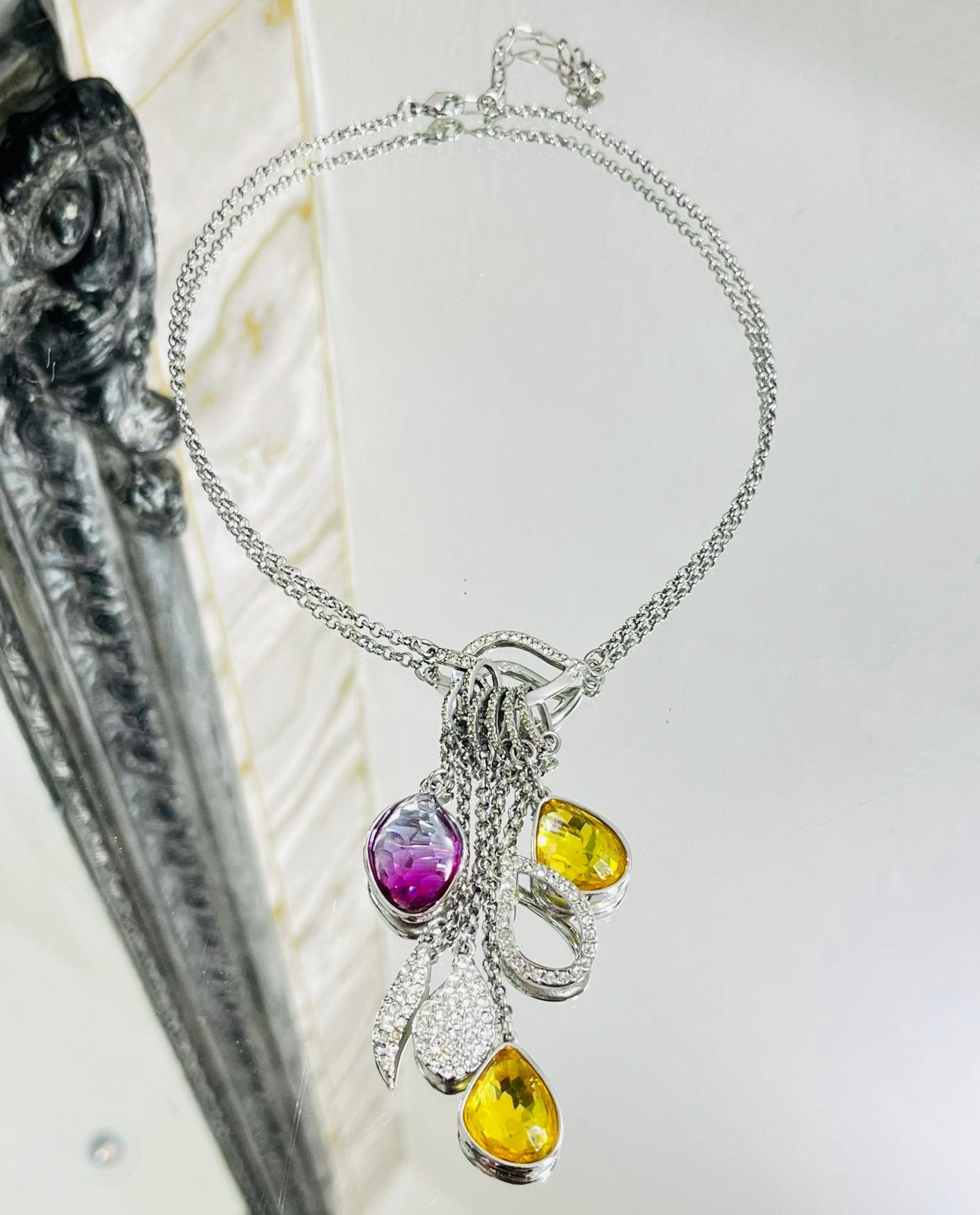 Swarovski Vintage 1980's Crystal & Sterling Silver Necklace In Good Condition For Sale In London, GB
