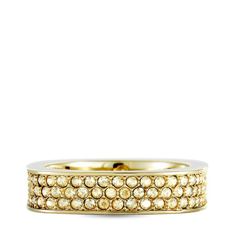 Swarovski Vio Gold-Plated Crystal Pave Ring In New Condition For Sale In Southhampton, PA