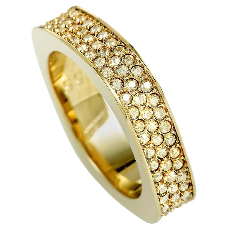 Swarovski Vio Gold-Plated Crystal Pave Ring For Sale