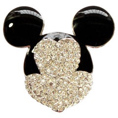 SWAROVSKI X DISNEY - Mickey Mouse - 872509 Pin Brooch Black Enamel + Rhinestones