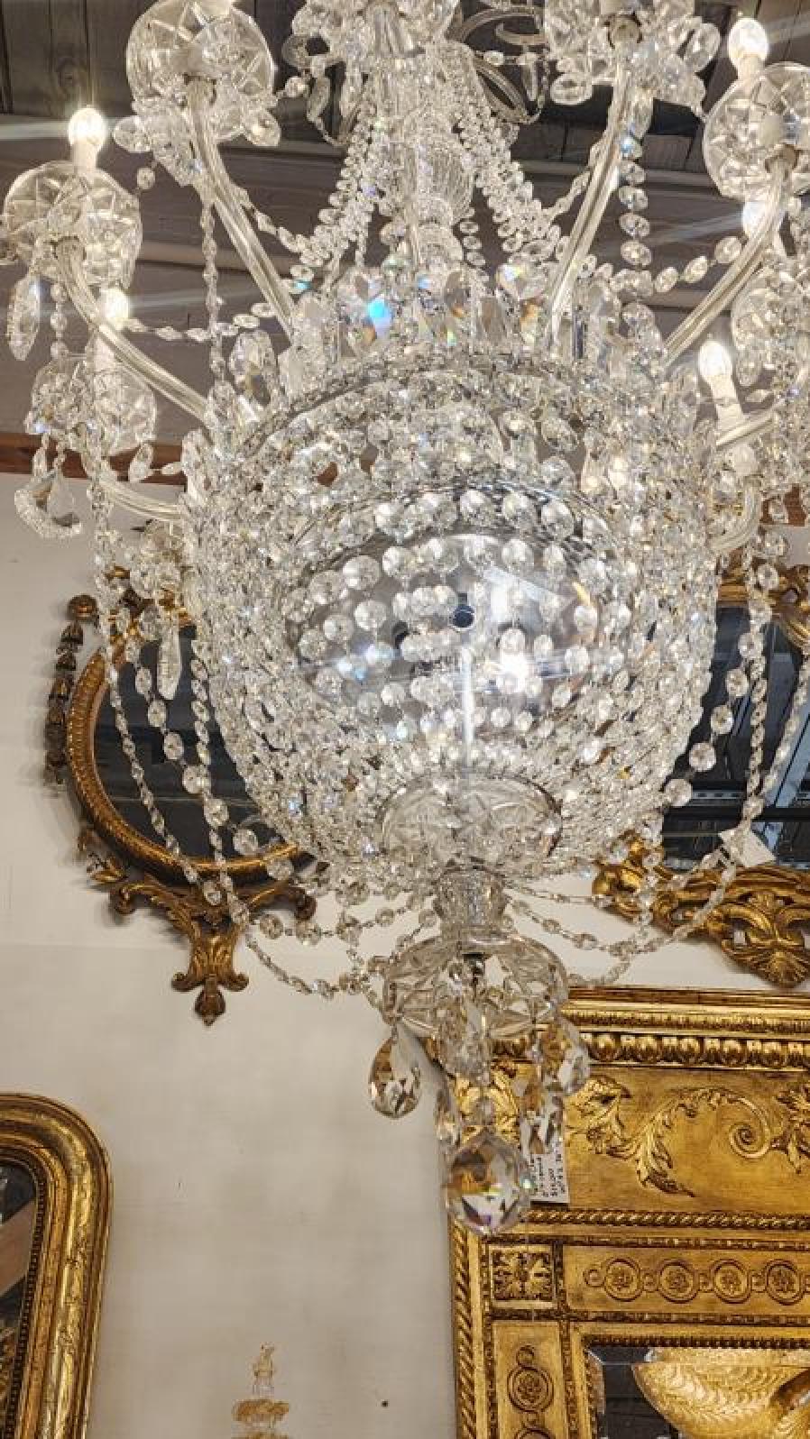 Mid-Century Modern Swarvoski Crystal Chandelier For Sale