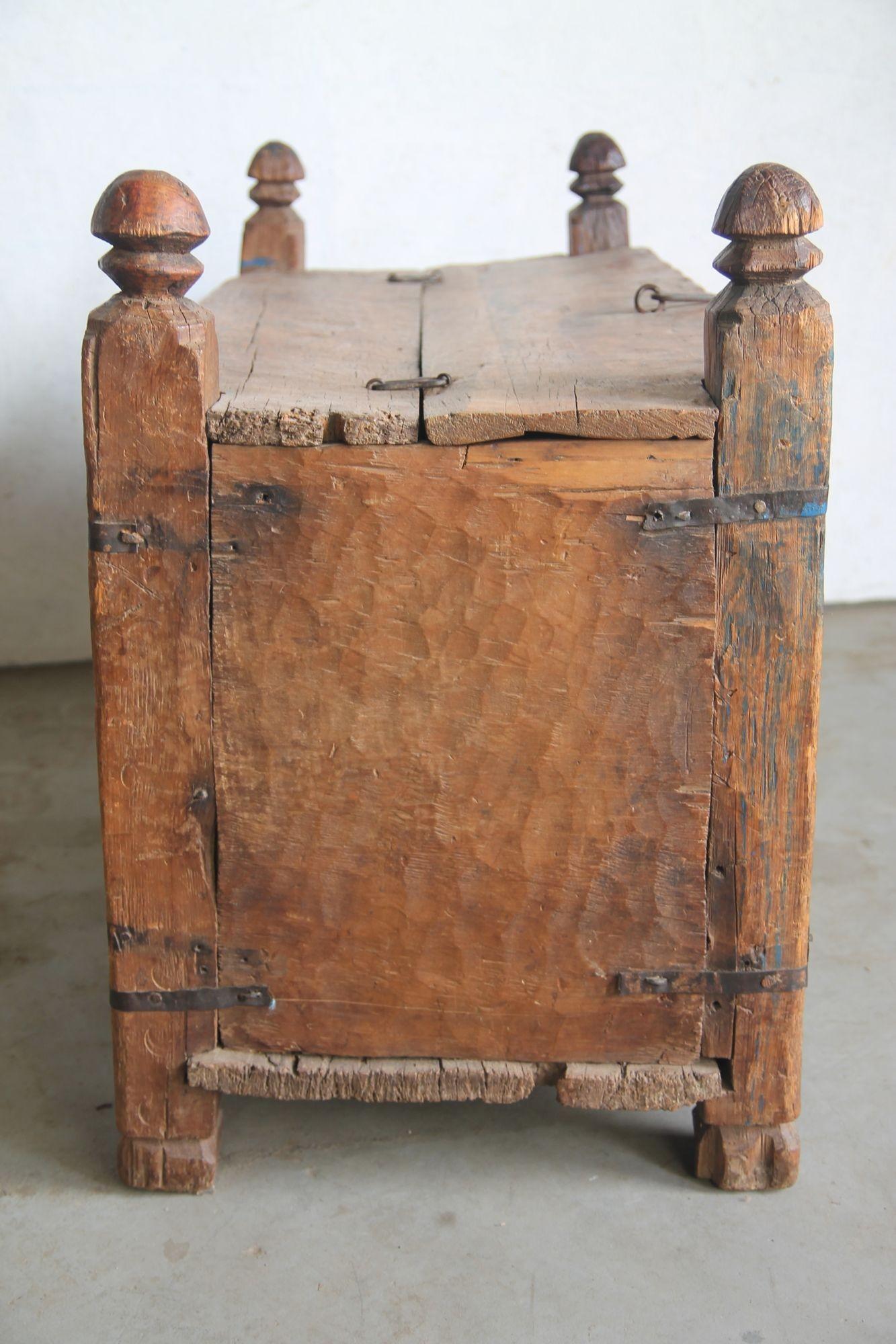 Swat Valley Hand Carved Chest In Distressed Condition For Sale In Asbury Park, NJ