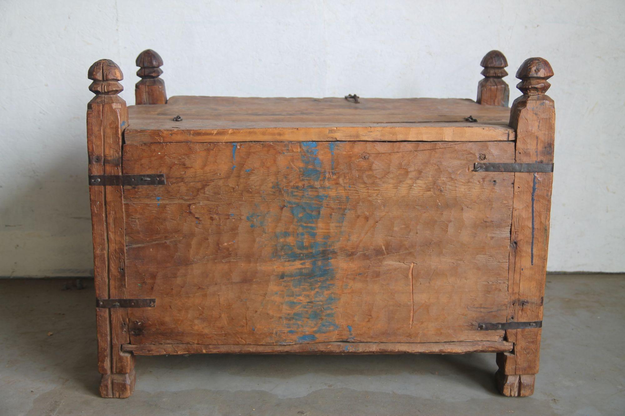 Wood Swat Valley Hand Carved Chest For Sale