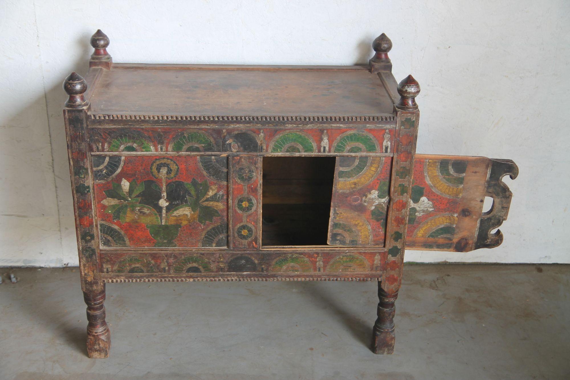 Pakistani Swat Valley Hand Painted Chest For Sale