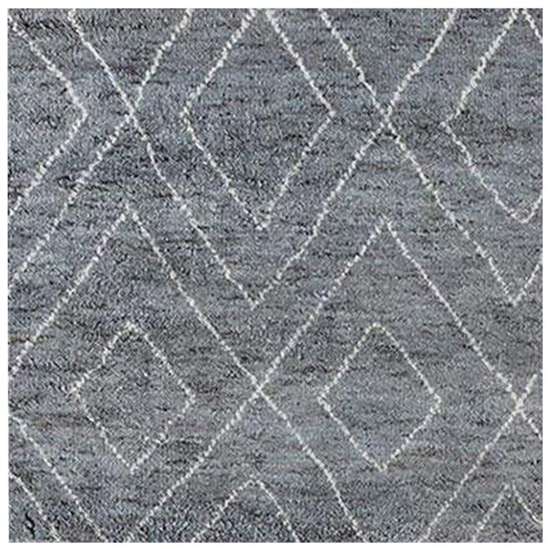 Swatch for Double Diamond Moroccan Rug in Grey / White by Ben Soleimani For Sale