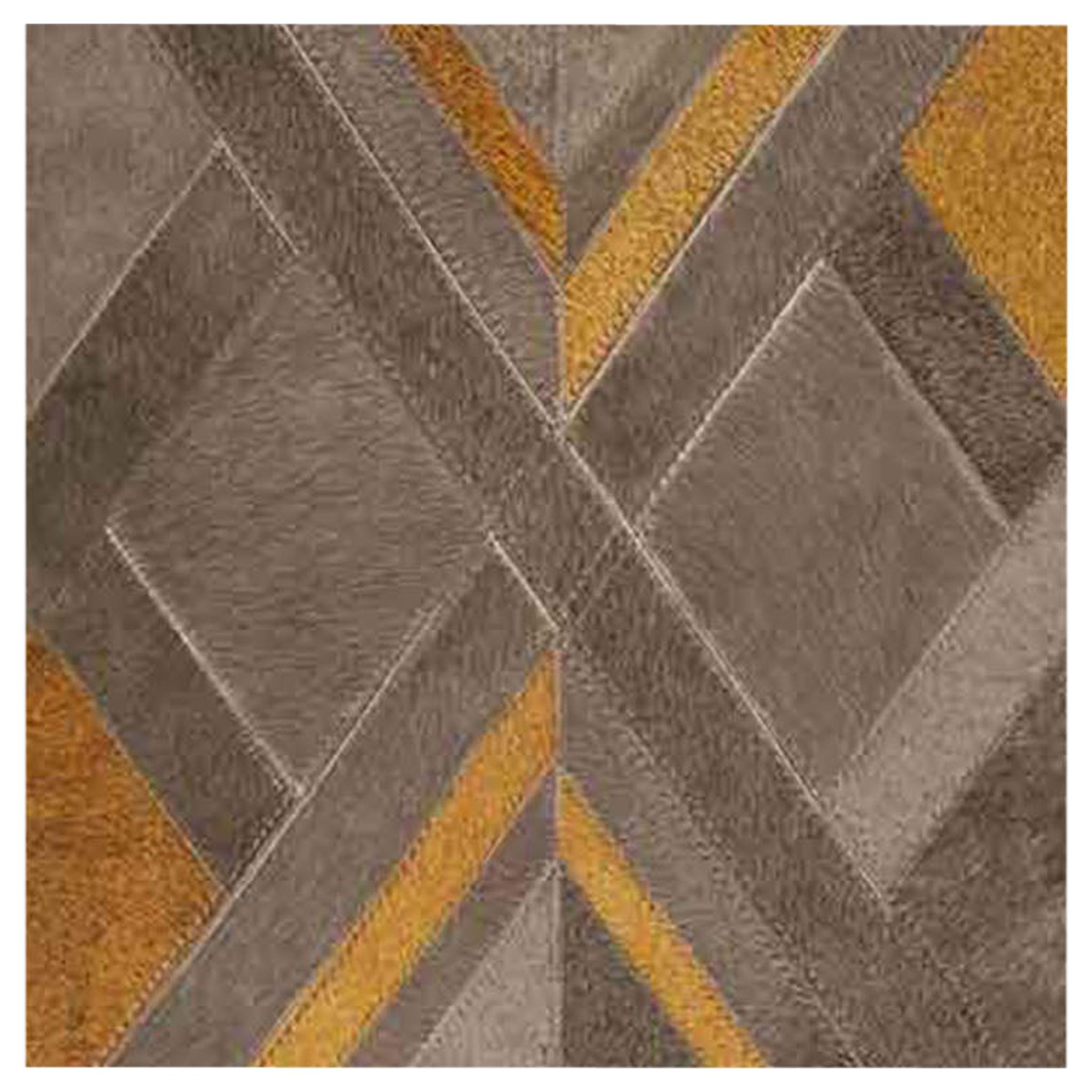 Swatch for Harrington Hide Rug in Charcoal/Gold by Ben Soleimani For Sale